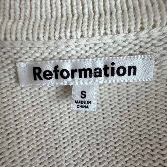 Reformation Francesco Rugby Collar Cropped Organic Cotton Sweater S - Picture 12 of 15